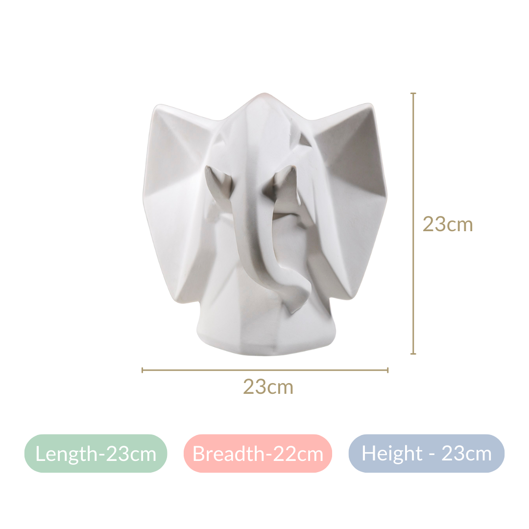 Contemporary Elephant Bust Ceramic Sculpture Nestasia