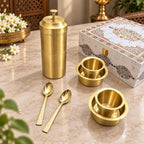 Brass Coffee Filter & Davara Set – Traditional South Indian Coffee Maker Gift Hamper Vedansh Craft