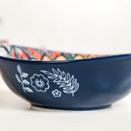 Mandala Melange Ceramic Long Dish With Handles Blue 400ml Nestasia
