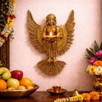 Brass Standing Deep Lakshmi Wall Hanging Idol With Wings (8 Inch) Vedansh Craft
