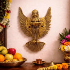 Brass Standing Deep Lakshmi Wall Hanging Idol With Wings (8 Inch) Vedansh Craft