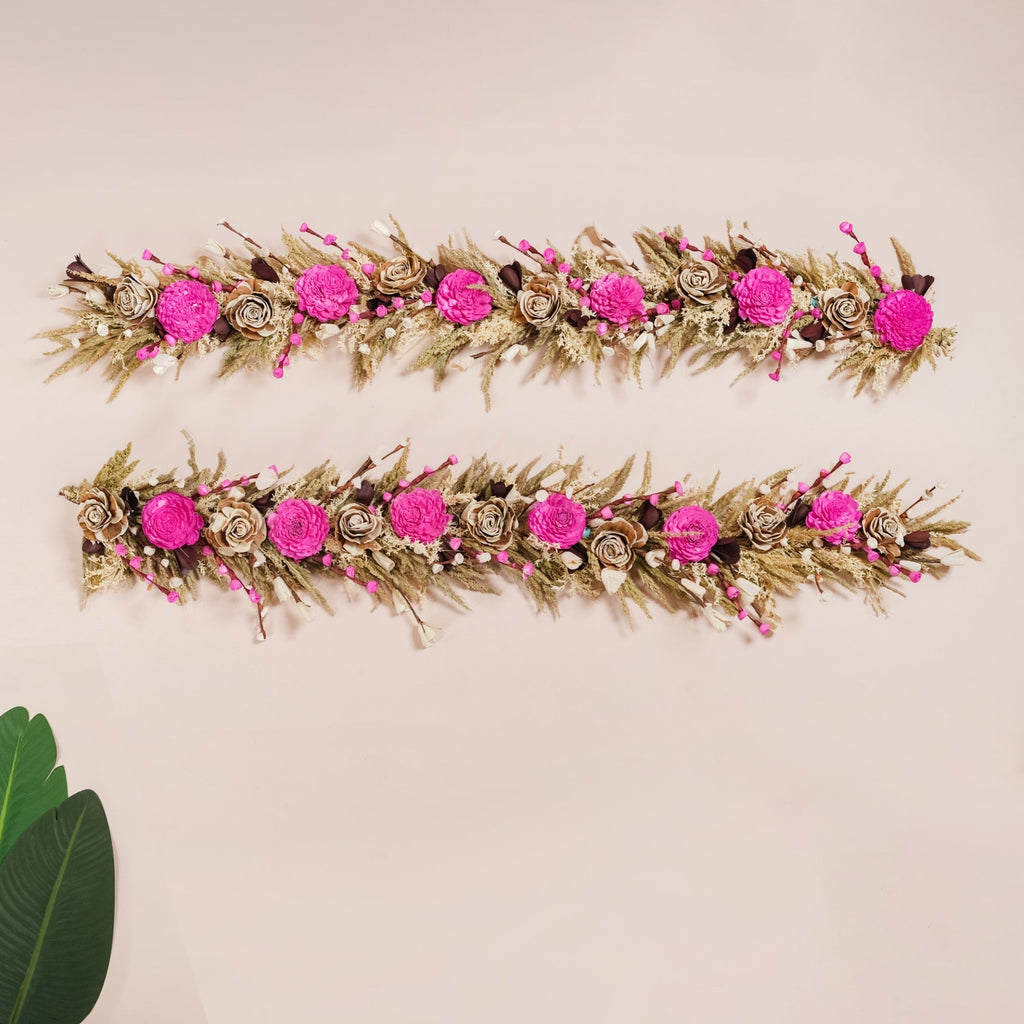 Pink Eco Friendly Decorative Dried Flower Set Of 2 Nestasia
