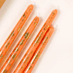Candle With Golden Flecks Peach Set Of 8 Nestasia