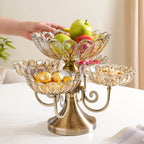 Multilayer Decorative Rotating Glass Bowls Set of 5 With Stand Nestasia