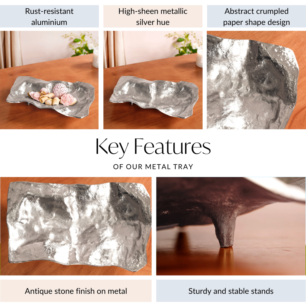 Silver Abstract Decorative Tray