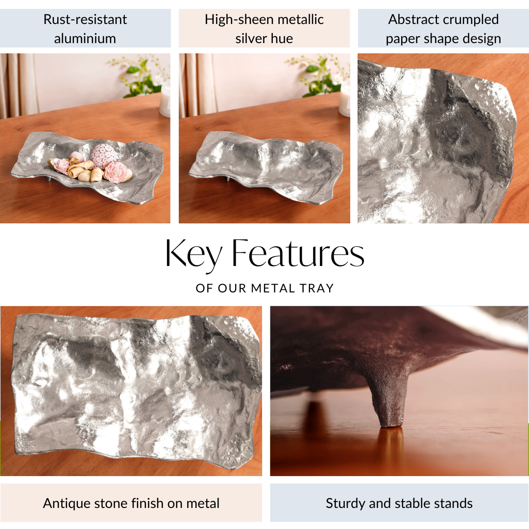 Silver Abstract Decorative Tray