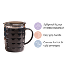 Stainless Steel Travel Mug For Car Black 400ml Nestasia