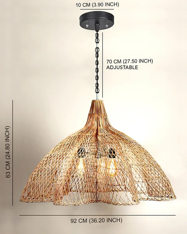 Minimalist Rattan Ceiling Light for Balcony and Living Room