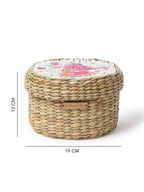 Multi-Purpose Seagrass Lid Box for Wardrobe & Small Household Items