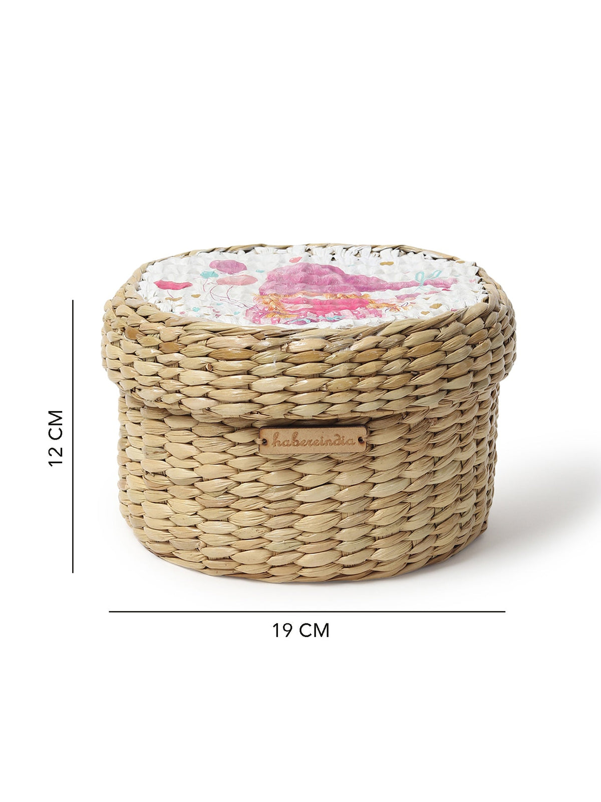 Multi-Purpose Seagrass Lid Box for Wardrobe & Small Household Items