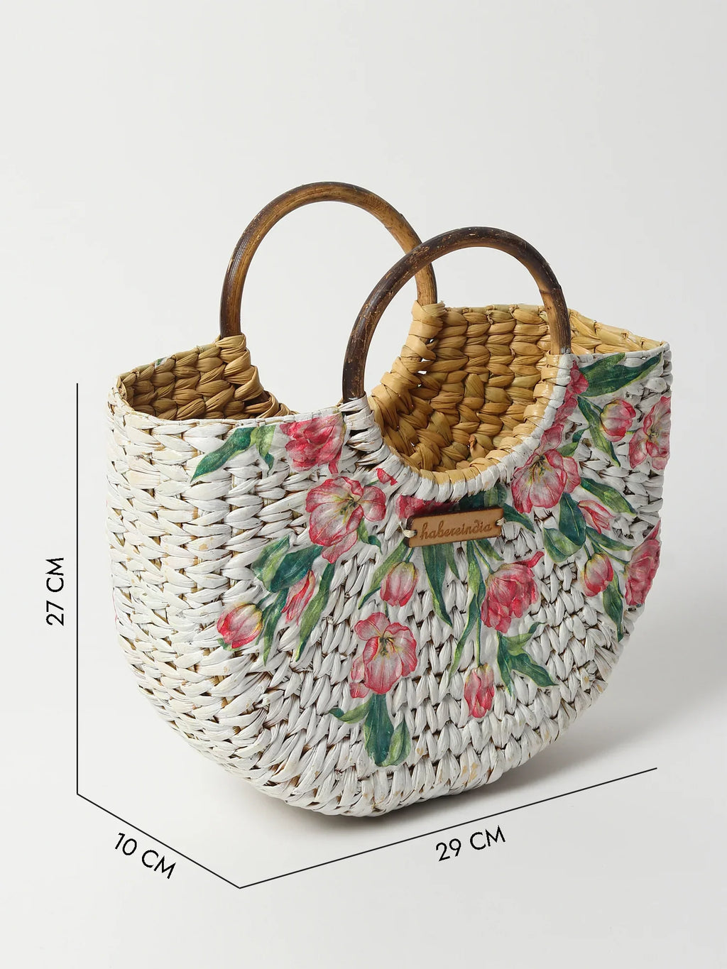 Handwoven Seagrass Half Moon Beach Bag, Women Handbag