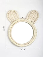 Rustic Handmade Rattan Wall Mirror for Bedroom, Bathroom, or Hallway Accent
