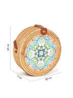 Boho-Chic Round Rattan Crossbody Bag for Summer, Festivals, and Outdoor Adventures