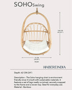 Boho Style Rattan Swings for Living Room or Patio
