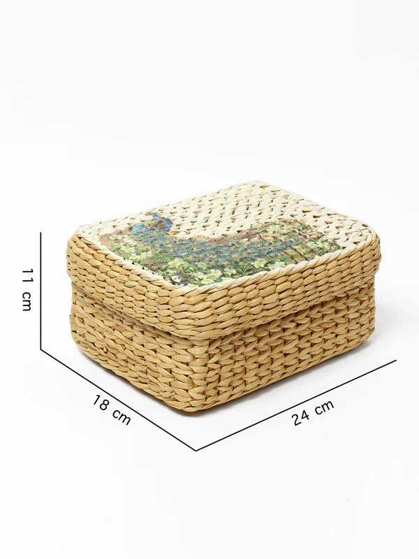 Handcrafted Seagrass Organizer Box for Small Household Essentials