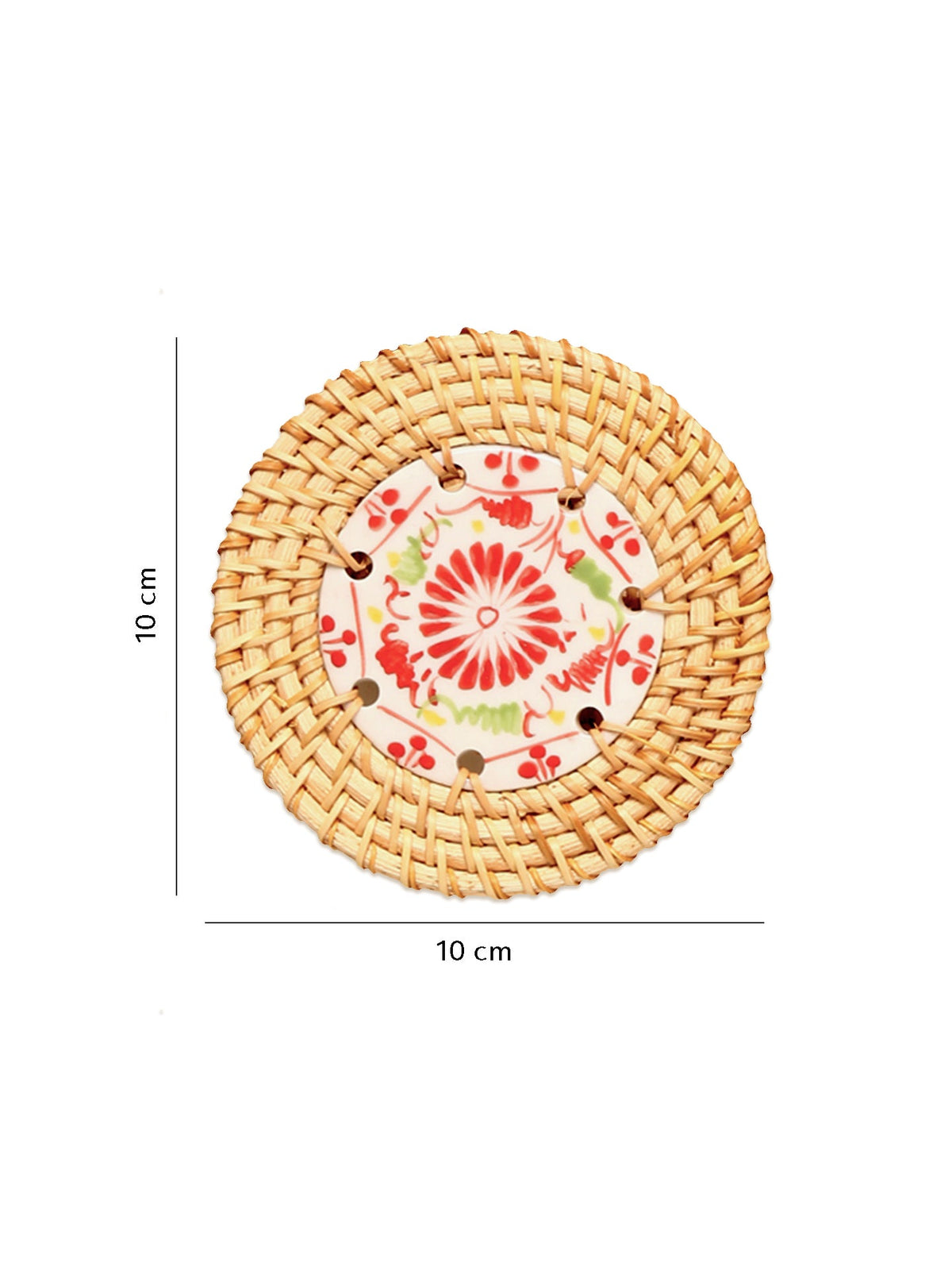 Handwoven Rattan Coasters Set for Tabletop, Dining, and Drink Protection