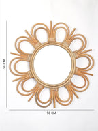 Handcrafted Rattan Wall Mirror for Rustic and Bohemian Home Decor