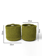 Set of 2 Soft Cotton Basket for Plants, Books, or Blankets