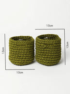 Set of 2 Soft Cotton Basket for Plants, Books, or Blankets