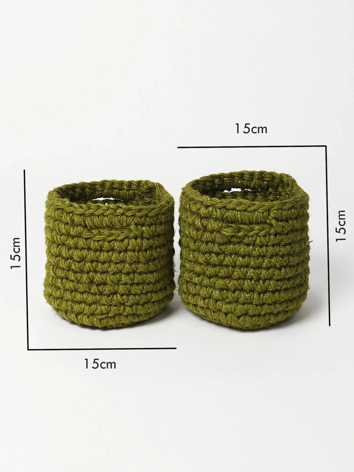 Set of 2 Soft Cotton Basket for Plants, Books, or Blankets