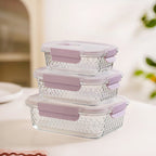Glowo Airtight Food Containers With Air Vents Set Of 3 370ml 660ml 1000ml Nestasia