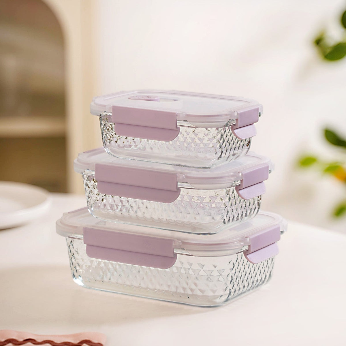 Glowo Airtight Food Containers With Air Vents Set Of 3 370ml 660ml 1000ml Nestasia