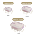 Glowo Airtight Food Containers With Air Vents Set Of 3 370ml 660ml 1000ml Nestasia