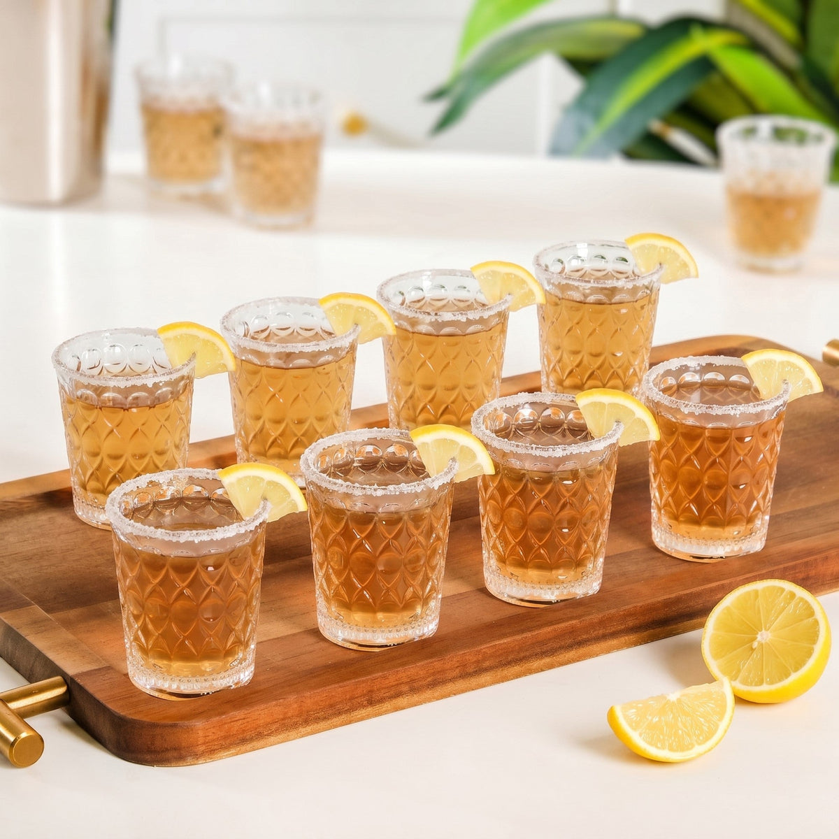 Diamond Embossed Shot Glass Set Of 12 55ml Nestasia