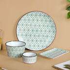 Kaleido Mint Green 16 Piece Dinner Set For 4 Nestasia