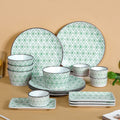 Kaleido Mint Green 16 Piece Dinner Set For 4 Nestasia