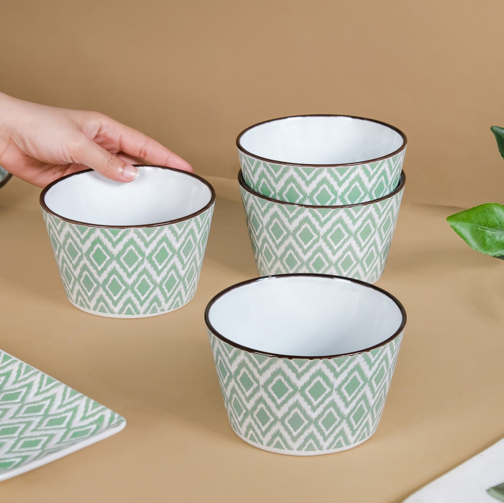 Kaleido Mint Green 16 Piece Dinner Set For 4 Nestasia