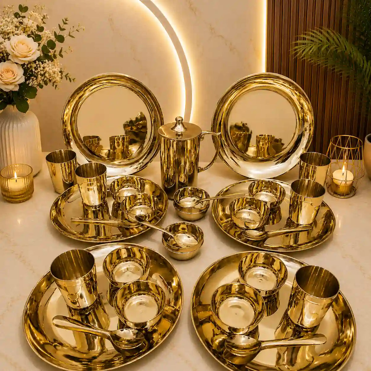 Kansa Luxury Dinner Serving Set Vedansh Craft