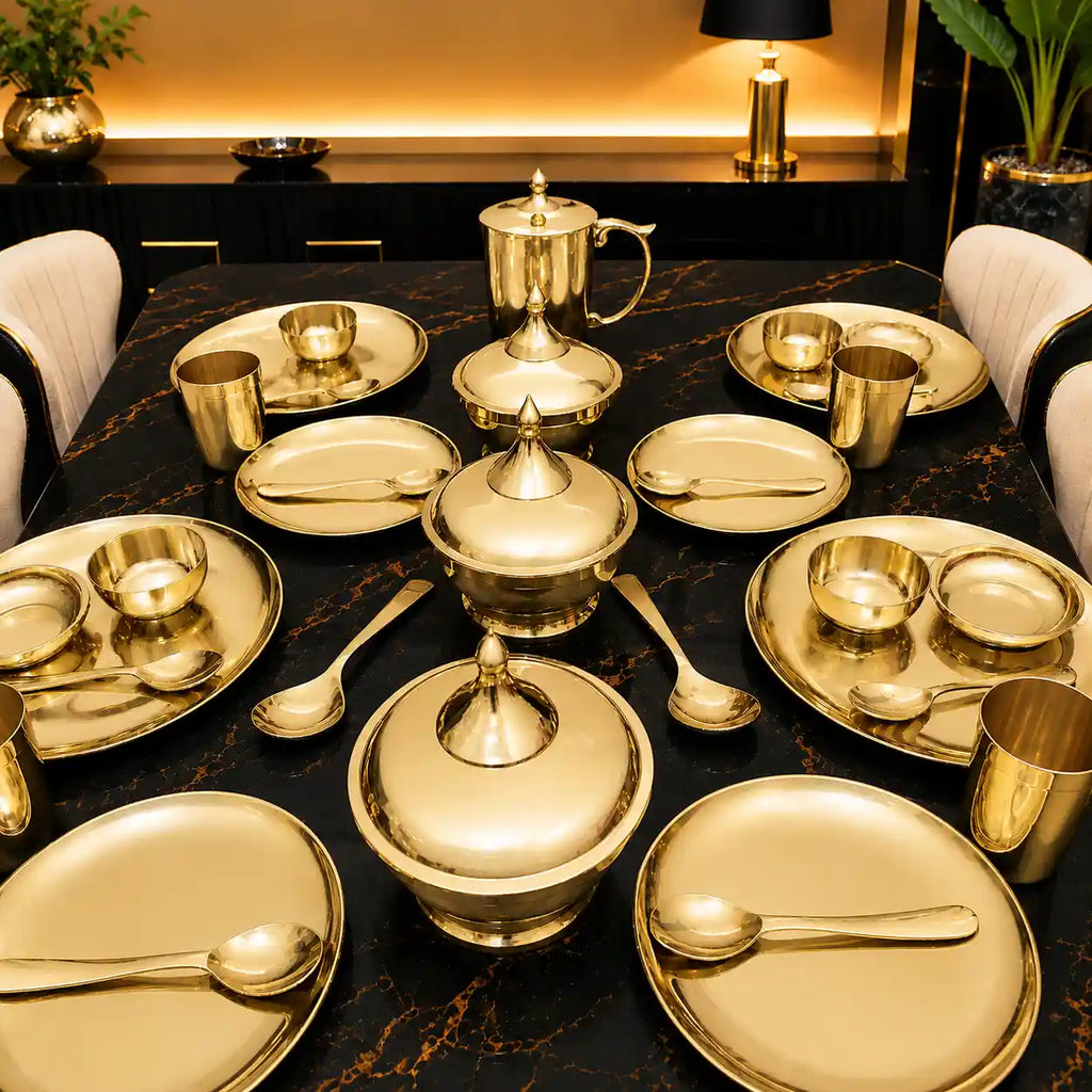 Kansa Luxury Dinner Serving Set Vedansh Craft