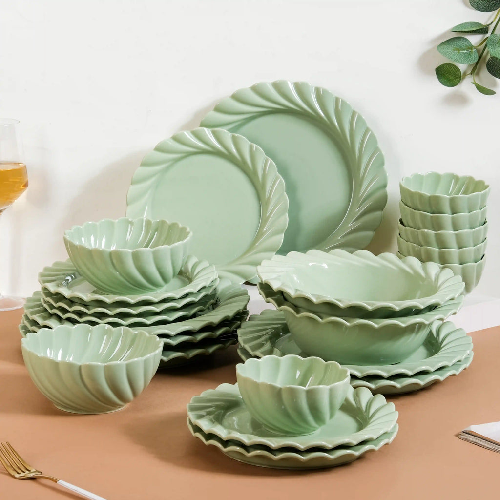 Lao Luxury 22 Piece Dinner Set For 6 Mint Green Nestasia