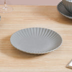 Grey Scalloped 22 Piece Dinner Set For 6 Nestasia