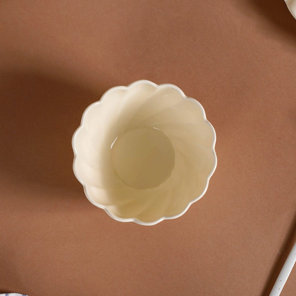 22 Piece Scallop Cream Luxury Dinner Set For 6 Nestasia