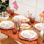 White Stoneware Design 28-Piece Dinner Set For 6 Nestasia