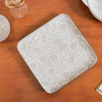 Printed Square Plates 24 Piece Dinner Set For 6 Nestasia