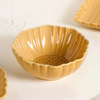 Luxury Texture 28 Piece Dinner Set For 6 Ochre Yellow Nestasia