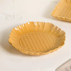 Luxury Texture 28 Piece Dinner Set For 6 Ochre Yellow Nestasia