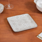 Printed Square Plates 24 Piece Dinner Set For 6 Nestasia