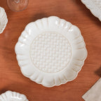 White Stoneware Design 28-Piece Dinner Set For 6 Nestasia