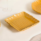 Luxury Texture 28 Piece Dinner Set For 6 Ochre Yellow Nestasia