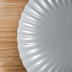 Grey Scalloped 22 Piece Dinner Set For 6 Nestasia