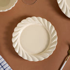 22 Piece Scallop Cream Luxury Dinner Set For 6 Nestasia