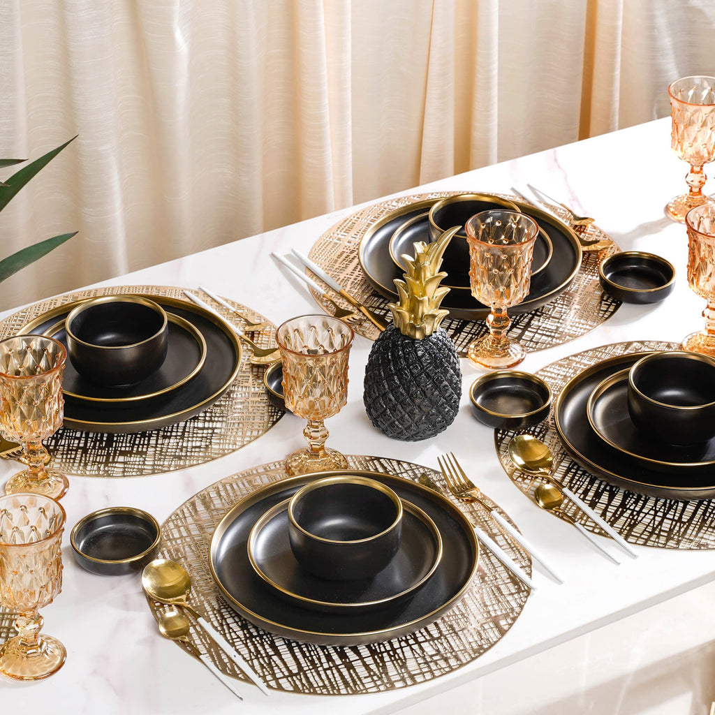 VERA Black 27 Piece Dinner Set For 6 Nestasia