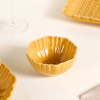 Luxury Texture 28 Piece Dinner Set For 6 Ochre Yellow Nestasia