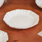 White Stoneware Design 28-Piece Dinner Set For 6 Nestasia