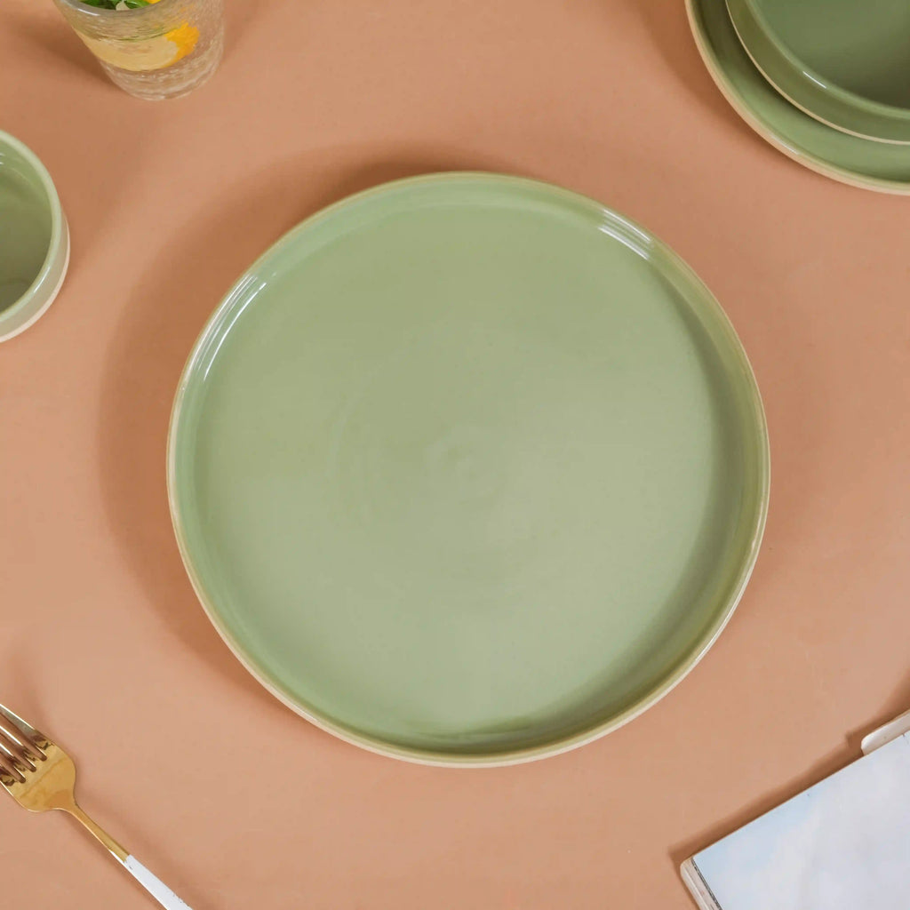 Earthy 22 Piece Dinner Set For 6 Sage Green Nestasia