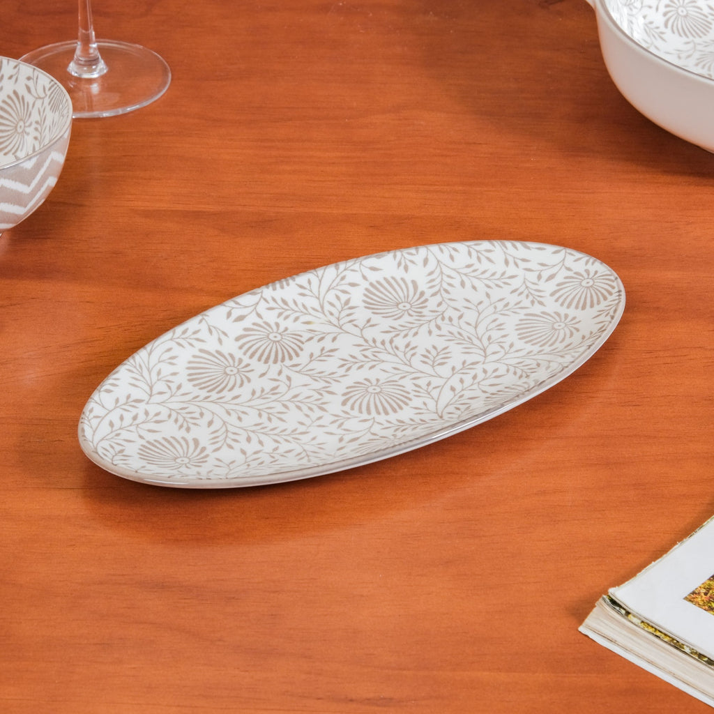 Printed Square Plates 24 Piece Dinner Set For 6 Nestasia